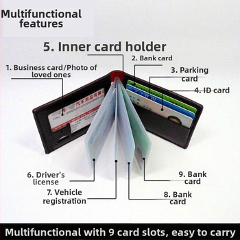 Holder pentru permis de conducere, din piele naturală, Model 0738, Portofel cu 1 pli, Suport pentru documente – unisex