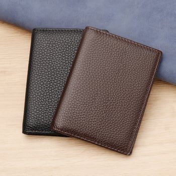 Muški kožni RFID držač kartica s džepom za ID/fotografiju, dvostruki, vodootporan