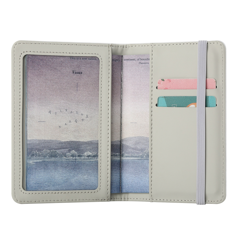 Portofel pentru pașaport și suport pentru documente cu personalizare, material PU, căptușeală PU, primăvara 2025