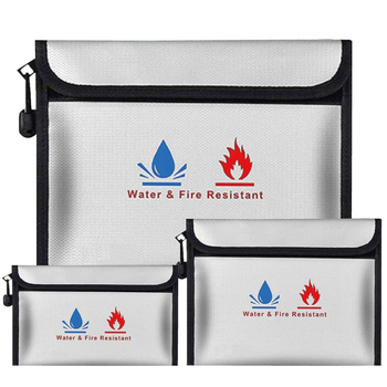 Plic pentru documente cu fermoar, impermeabil și rezistent la umezeală, ignifug și la temperaturi înalte, pentru depozitarea de bani și obiecte de valoare, material: țesătură din silicon ignifug