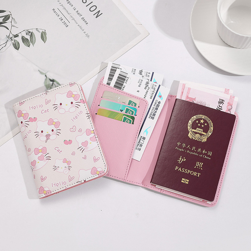 Husă pentru pașaport și documente, model desen animat, material PU, Tide River, unisex