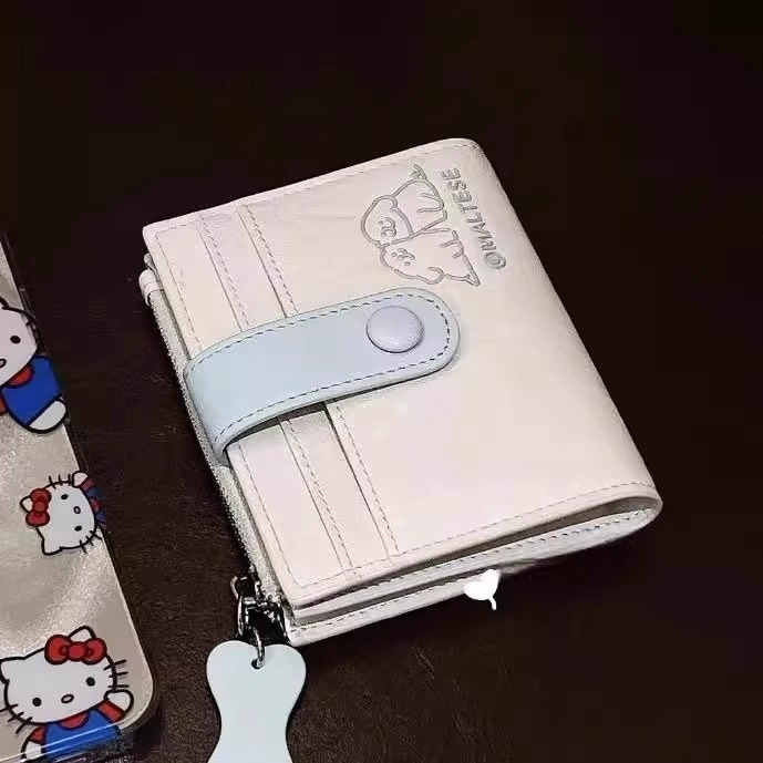 Ko-brandirani kožni novčanik za kartice i kovance s preslatkim štenetom, višenamjensko spremanje kartica i identifikacije, unisex, anime crtani stil, izlazi u jesen 2025