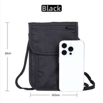 Husă RFID pentru pașaport, husă crossbody multifuncțional antifurt, pentru pașaport și documente, material Oxford, impermeabil, respirabil