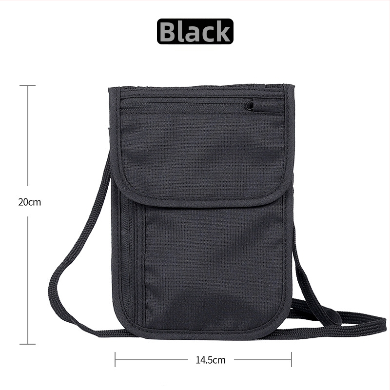 Husă RFID pentru pașaport, husă crossbody multifuncțional antifurt, pentru pașaport și documente, material Oxford, impermeabil, respirabil