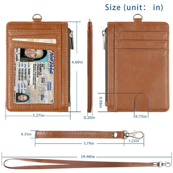 RFID držač kartica sa zipom, PU koža, više pretinaca za kartice, proširiva funkcija