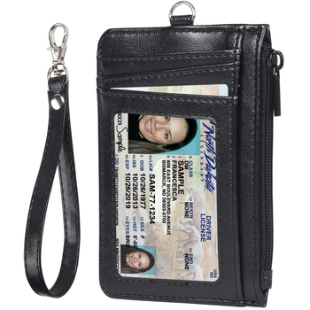 RFID držač kartica sa zipom, PU koža, više pretinaca za kartice, proširiva funkcija