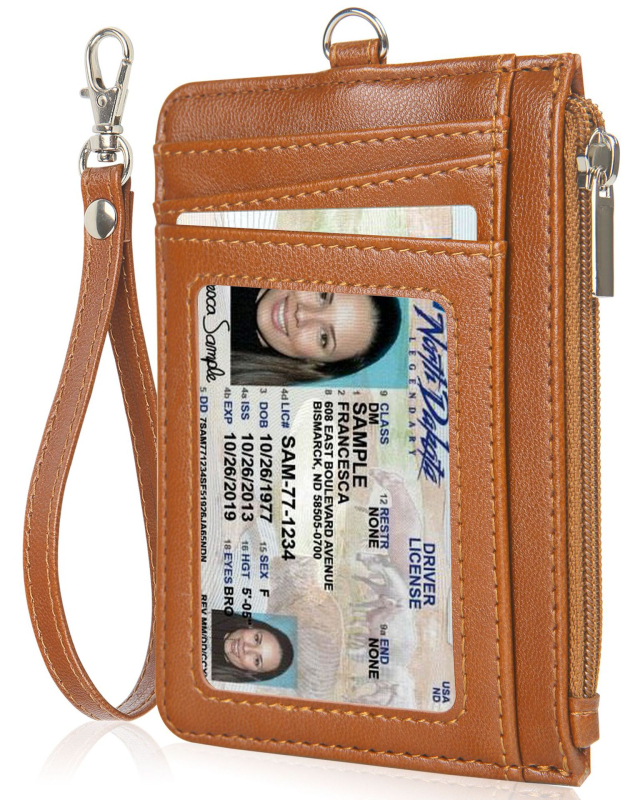 RFID držač kartica sa zipom, PU koža, više pretinaca za kartice, proširiva funkcija