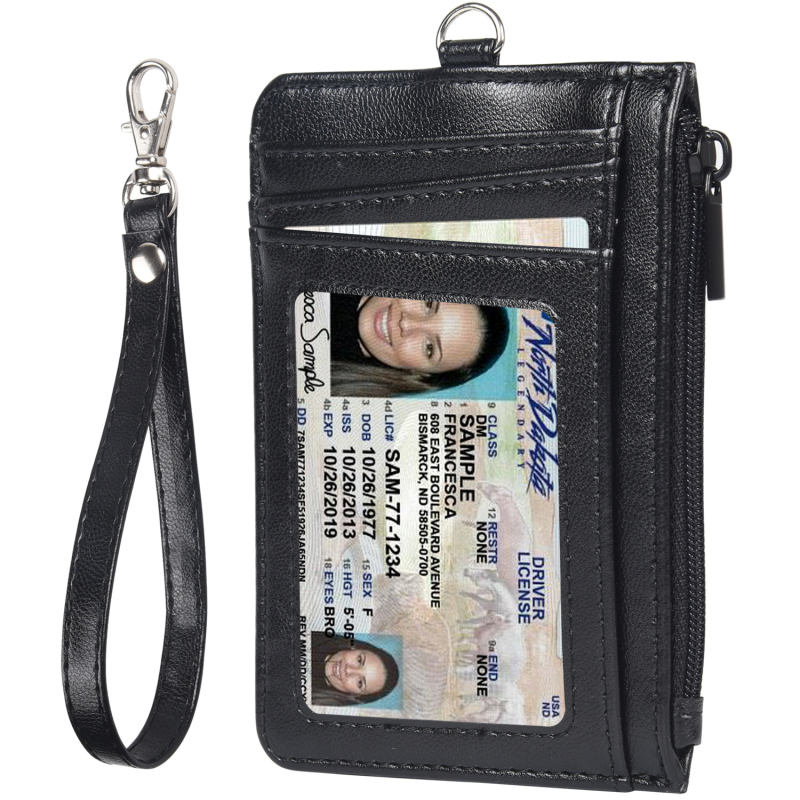 RFID držač kartica sa zipom, PU koža, više pretinaca za kartice, proširiva funkcija