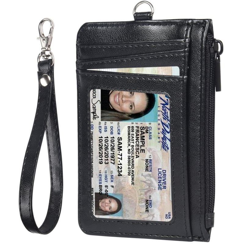 RFID držač kartica sa zipom, PU koža, više pretinaca za kartice, proširiva funkcija