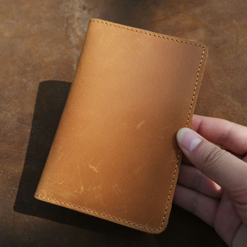 Holder pașaport și carduri din piele naturală, unisex, model 5503, cu 1 compartiment pliabil, rezistent la apă, extensibil