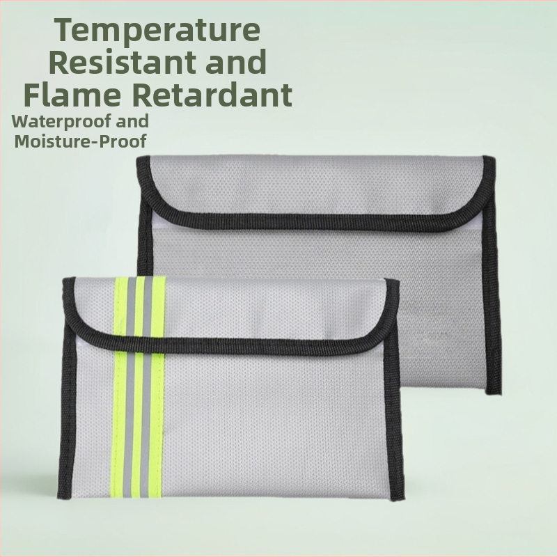 Termoizoliacinė, ugniai atspari dokumentų dėžė, vandeniui atspari su užtrauktuku, stačiakampio formos – pasams, sutarčių ir sąskaitų saugojimui