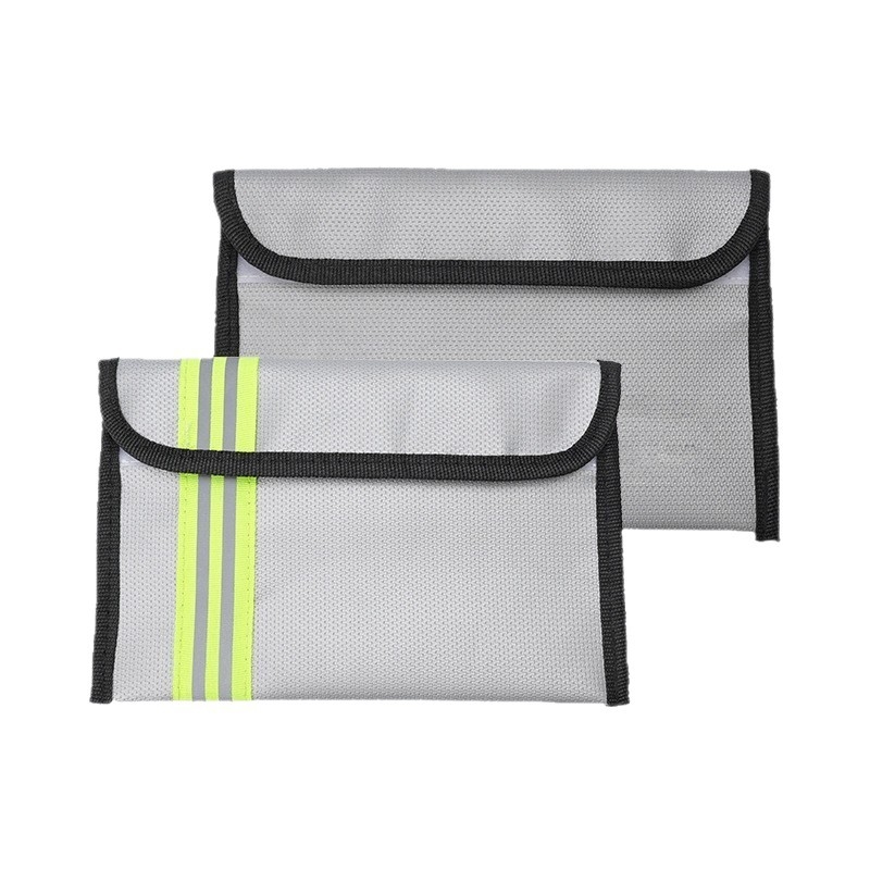 Geantă pentru documente rezistentă la temperatură, ignifugă și impermeabilă, cu fermoar, formă dreptunghiulară — pentru pașapoarte, contracte și facturi