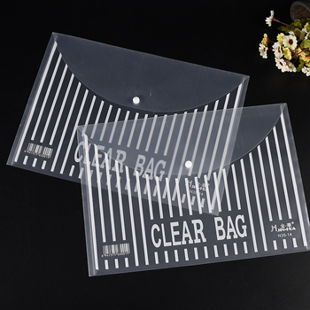 Dosar de documente PP transparent cu închidere snap-on, dosar cu dungi