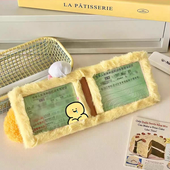 Bingbing suport din pluș pentru permisul de conducere – unisex, stil desen animat pentru copii, căptușeală PU (material pluș, căptușeală PU, unisex, pentru păstrarea permisului)