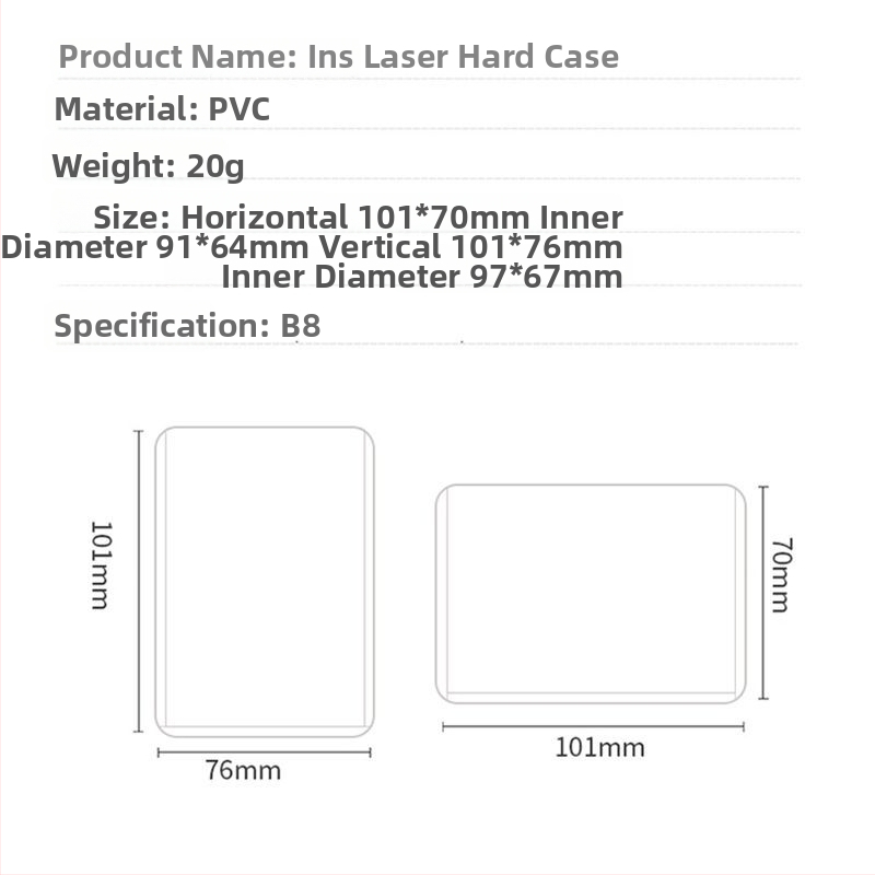 Držiteľ kariet PVC - priehľadný, zvislý, pevná konštrukcia, obojstranné laminovanie (Kórejská verzia)