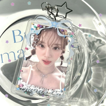 Пластмасов държач за карти със прозрачен звезден мотив, стил Little Fresh