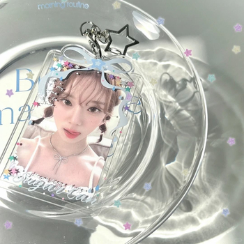 Пластмасов държач за карти със прозрачен звезден мотив, стил Little Fresh