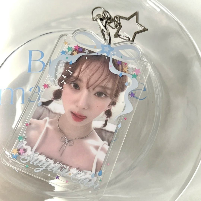 Пластмасов държач за карти със прозрачен звезден мотив, стил Little Fresh