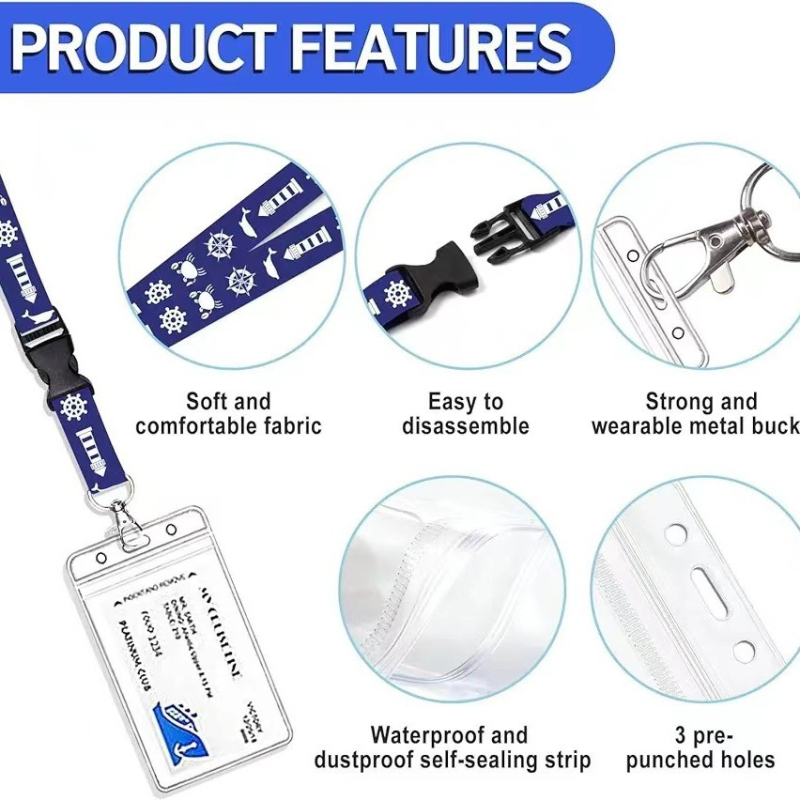 Ланярд със джоб за карти – за билети и ID – Полиестер – Модерен стил на простота