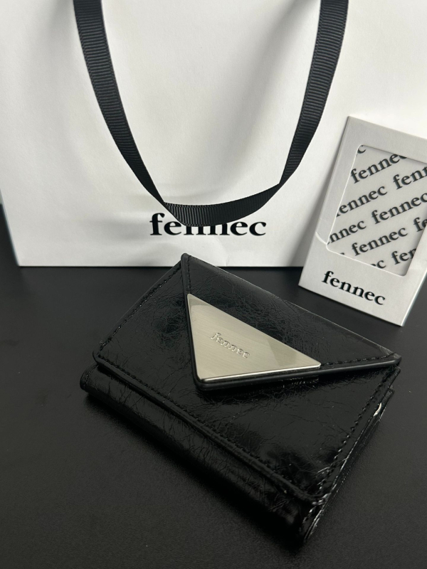 Fennec PU držač kartica s metalnim logom – unisex trodijelni novčanik‑ključ, poliesterska podstava, proljeće 2024