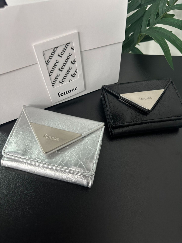 Fennec PU držač kartica s metalnim logom – unisex trodijelni novčanik‑ključ, poliesterska podstava, proljeće 2024