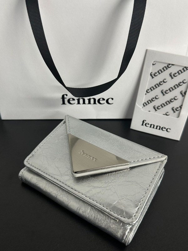 Fennec PU držač kartica s metalnim logom – unisex trodijelni novčanik‑ključ, poliesterska podstava, proljeće 2024