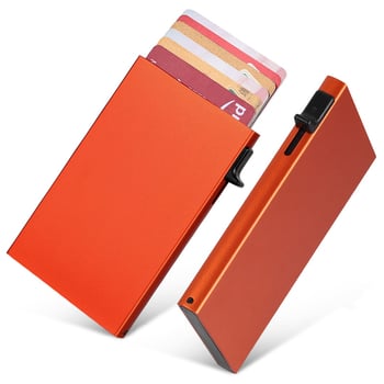 RFID kártyatartó alumínium ötvözetből pop-up dizájnnal, anti-fraud védelem, uniszex, utazási stílus