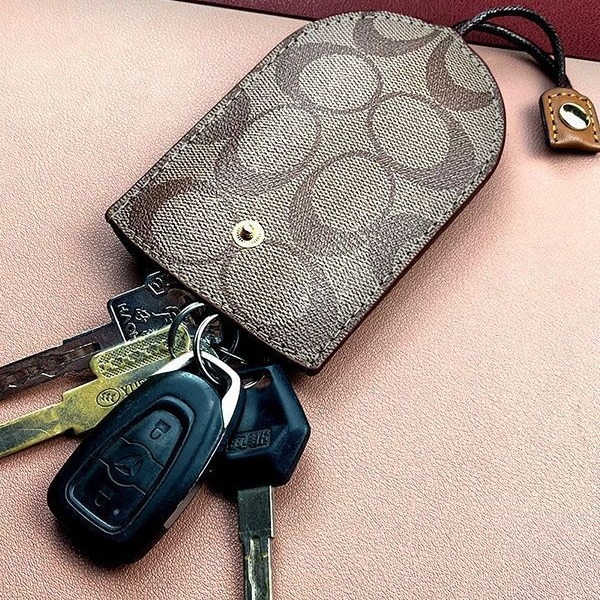 Torba za ključeve automobila – unisex, PU materijal, karirani uzorak, novčanik s jednim preklopom, anti-krađa i anti-rezanja, proljeće 2024
