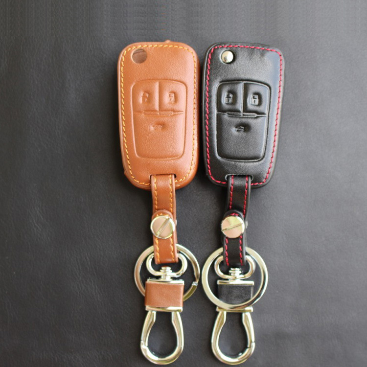 Δερμάτινη θήκη κλειδιού αυτοκινήτου για Chevrolet Cruze, Malibu και Trax – δέρμα αγελάδας, επιχειρηματικό στυλ, διαθέσιμη προσαρμογή