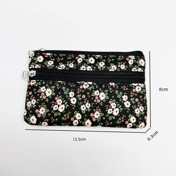 Portofel pentru monede din pânză, model geometric, stil urban minimalist, pentru femei