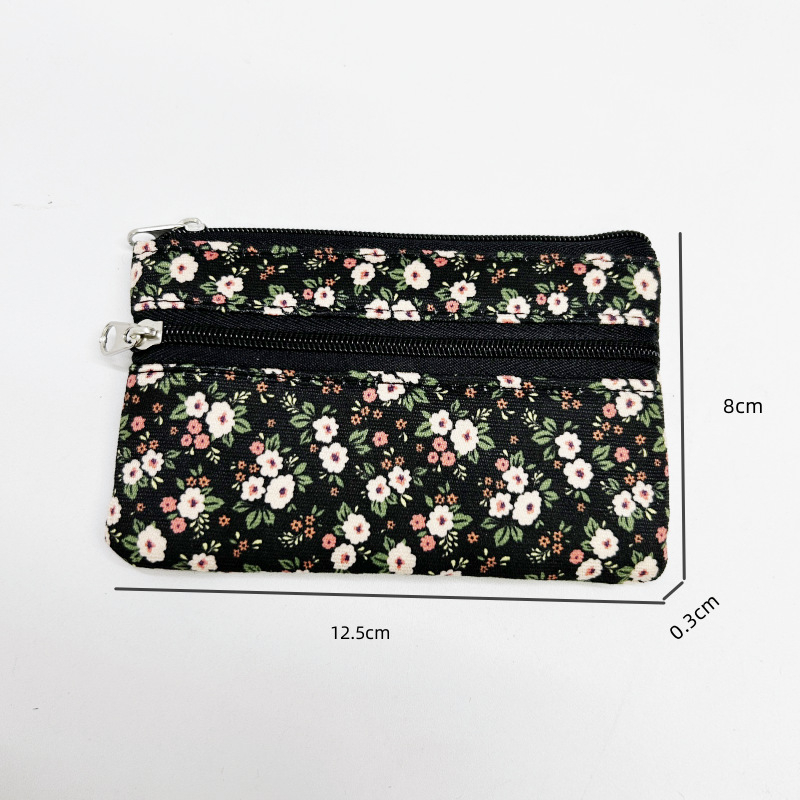 Portofel pentru monede din pânză, model geometric, stil urban minimalist, pentru femei