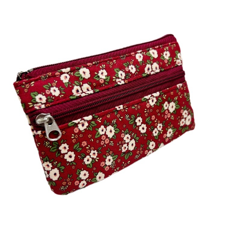 Portofel pentru monede din pânză, model geometric, stil urban minimalist, pentru femei