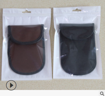 husa pentru cheie auto – piele PU, protectie RFID si EMI dubla, inchidere Velcro, forma rotunda, model f0001