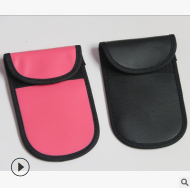 husa pentru cheie auto – piele PU, protectie RFID si EMI dubla, inchidere Velcro, forma rotunda, model f0001