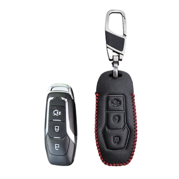 Δερμάτινη θήκη κλειδιού Ford για Mondeo, Focus, Kuga και Edge – φυσικό δέρμα, απλός σχεδιασμός, VSLIH