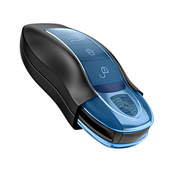 Θήκη κλειδιού Porsche, κράμα αλουμινίου, δερμάτινο λουράκι, υψηλής ποιότητας στυλ, συμβατή με Cayenne, 911 και Panamera, δυνατότητα εξατομίκευσης