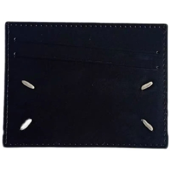 PYC Suport de carduri din piele naturală, unisex, piele de primă calitate, cusătură la patru colțuri, portofel cu 1 pli