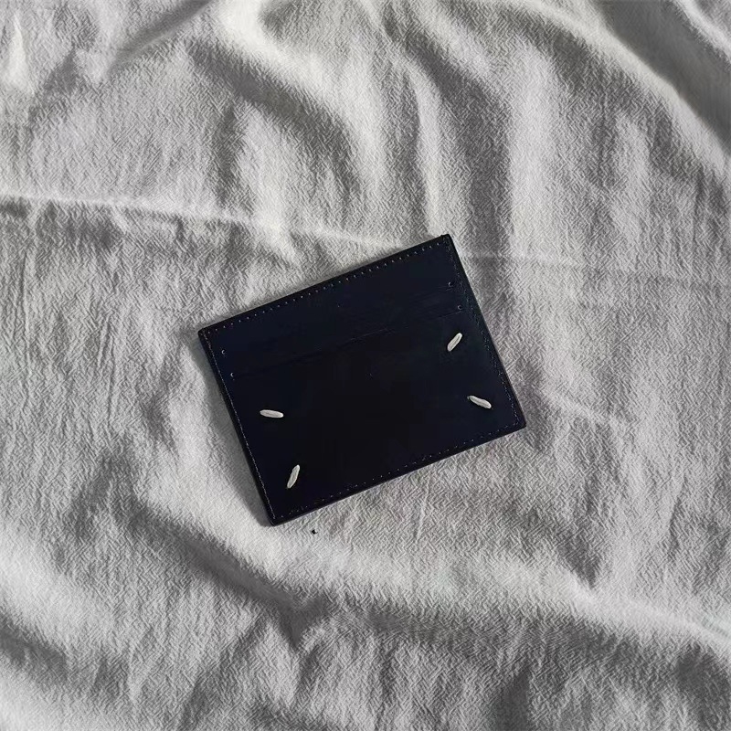 PYC Suport de carduri din piele naturală, unisex, piele de primă calitate, cusătură la patru colțuri, portofel cu 1 pli