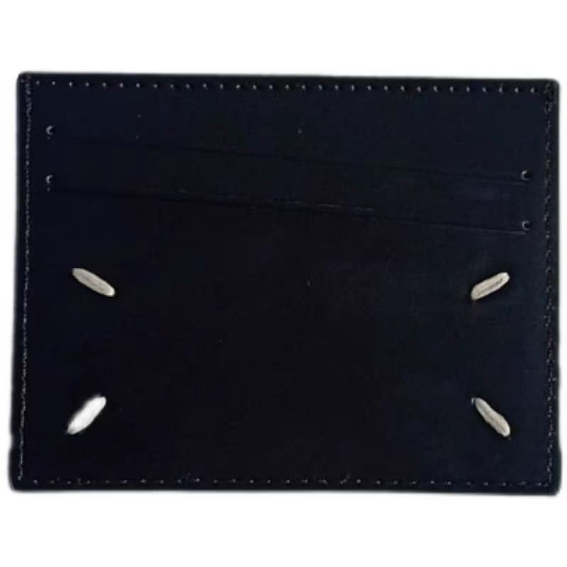 PYC Suport de carduri din piele naturală, unisex, piele de primă calitate, cusătură la patru colțuri, portofel cu 1 pli