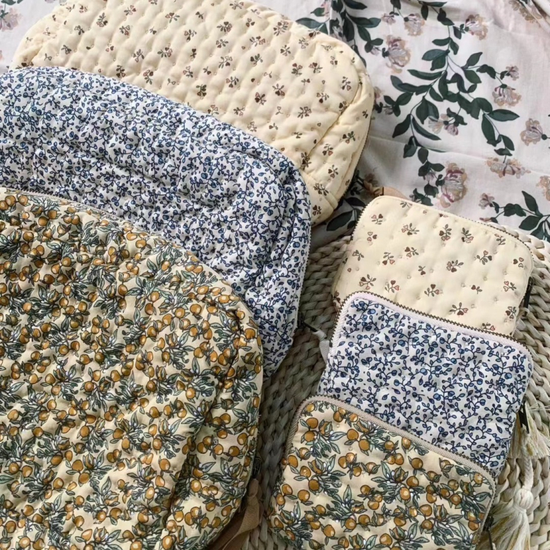 Βαμβακερό τσαντάκι για μακιγιάζ και πορτοφόλι με σχέδιο φρούτων, unisex, αναπνεύσιμη, υπερελαφρύ, επένδυση από βαμβάκι