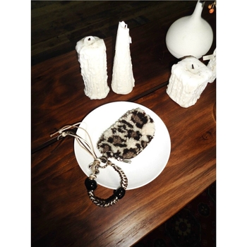 Portofel de monede cu imprimeu leopard, exterior din bumbac, Căptușeală din nailon, pentru femei