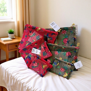 Geantă de machiaj și portofel pentru monede, model floral, poliester ușor, stil tineresc, unisex