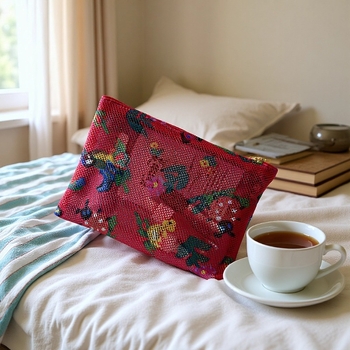 Geantă de machiaj și portofel pentru monede, model floral, poliester ușor, stil tineresc, unisex