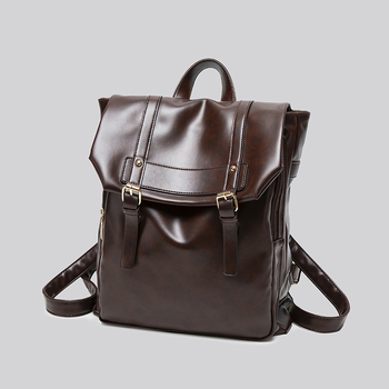 Rucsac CHARHP&KEJNT, Unisex, Stil universitar vintage, Material PU, Compatibil cu laptop de 8 inci, Capacitate sub 20L