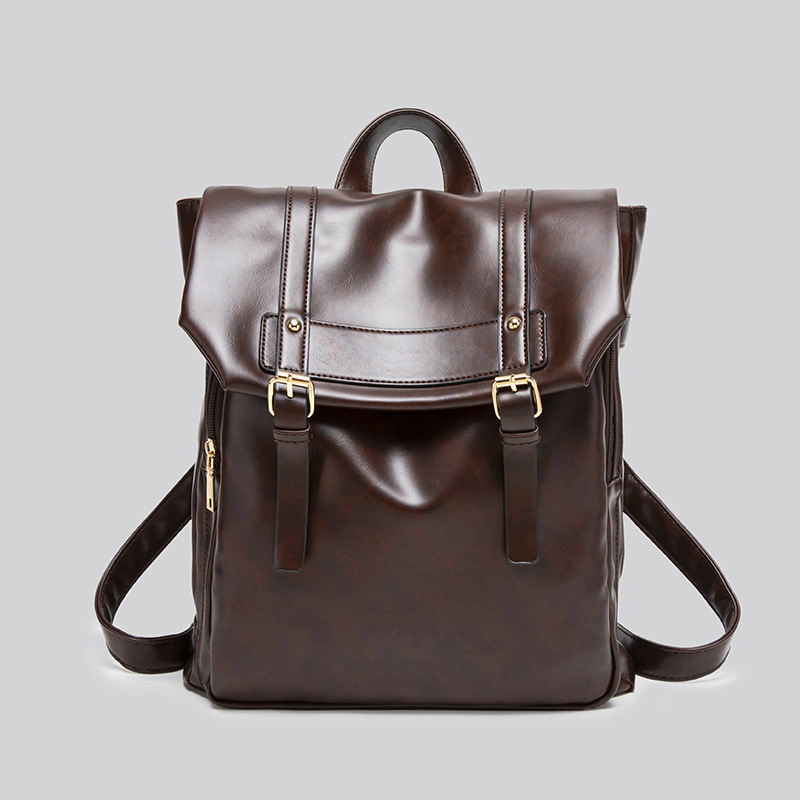 Rucsac CHARHP&KEJNT, Unisex, Stil universitar vintage, Material PU, Compatibil cu laptop de 8 inci, Capacitate sub 20L