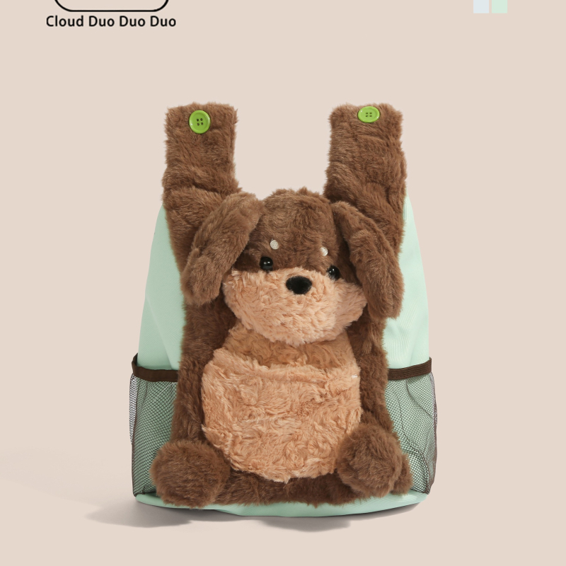 Rucsac pluș cu pinguin pentru elevi – material din mătase cu imprimeu floral, design 3D, lansare primăvara 2025