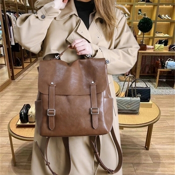 Ruksak od PU materijala, retro stil, velika kapaciteta, unisex