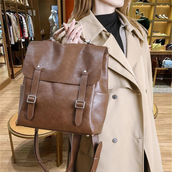 Ruksak od PU materijala, retro stil, velika kapaciteta, unisex