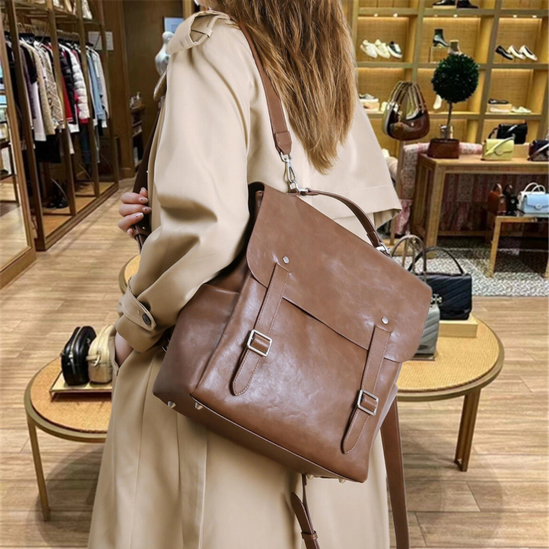Ruksak od PU materijala, retro stil, velika kapaciteta, unisex