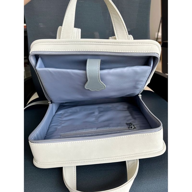 Rucsac pentru laptop din bumbac, căptușeală PU, detalii din PVC, capacitate sub 20 L, potrivit pentru călătorii de afaceri